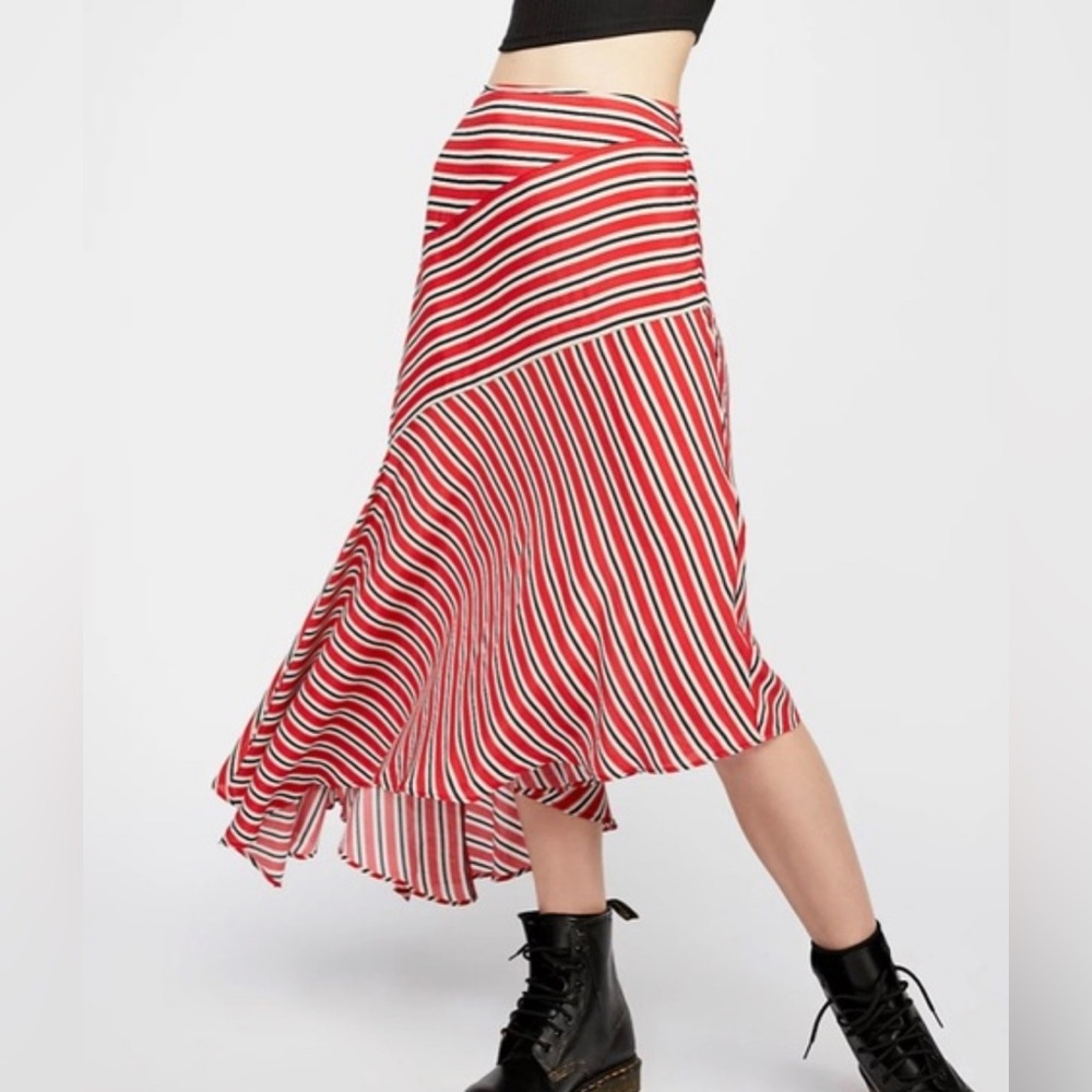 Free People Asymmetrical Striped Luna Skirt